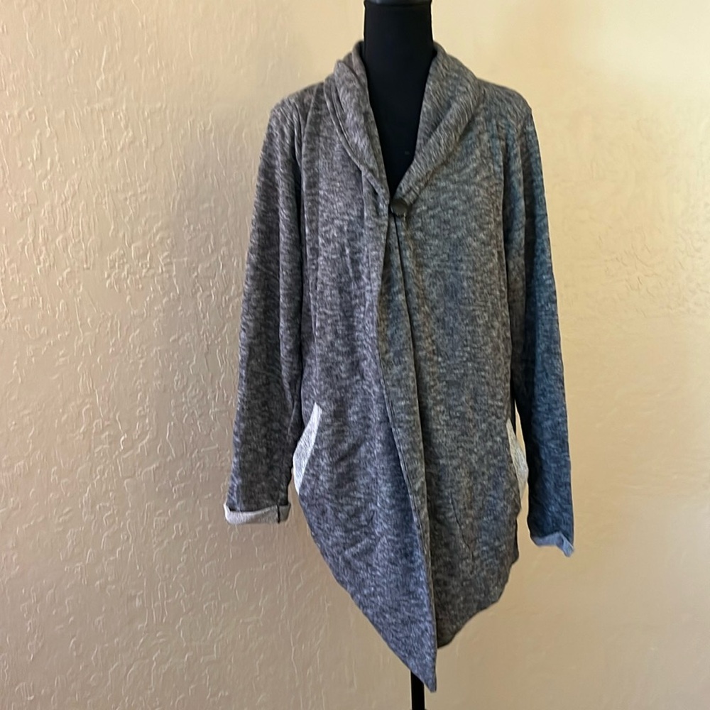 Maurices Gray Shawl Collar Open Front Cardigan